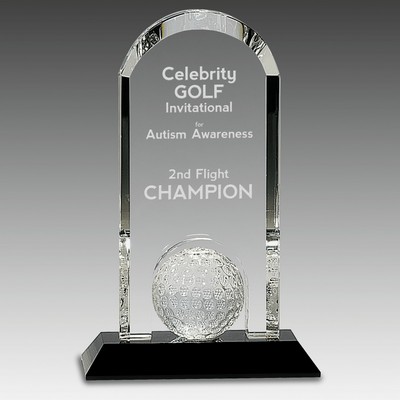 Crystal Dome w/Inset Golf Ball on Base