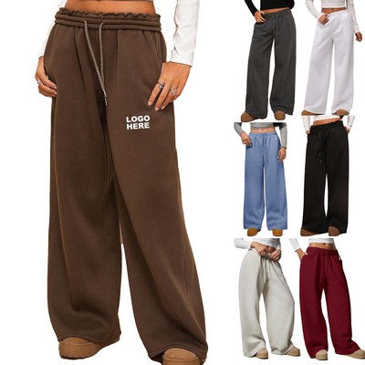 Custom Women's Wide-Leg Fleece Sweatpants